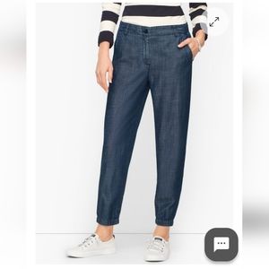 Talbots Tapered Tencel Chambray Joggers